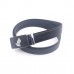 Men's Belt Adjustable in Black Leather Silver Steel Buckle
