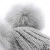 KATIANSEAGO WOMENS/LADIES FAUX FUR DOUBLE POP POM BEANIE