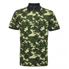MENS SHORT SLEEVE CAMO PRINT POLO SHIRT