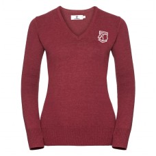 KATIANSEAGO LADIES/WOMENS V-NECK KNITTED PULLOVER SWEATSHIRT
